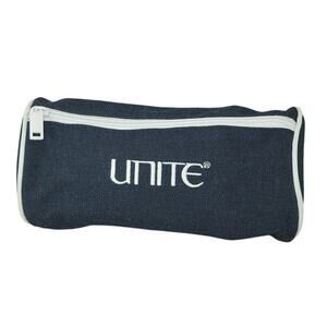 Unite Denim Barrel Cosmetic Bag Navy Zip Travel Pouch Logo Case 8 Inch
